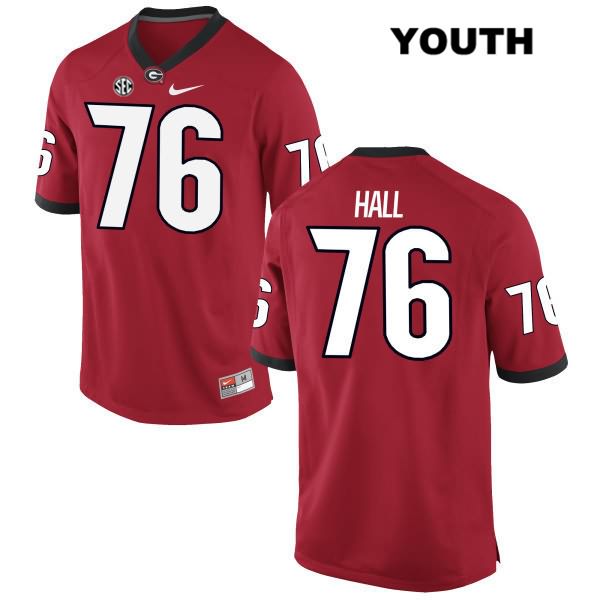 Georgia Bulldogs Youth Carson Hall #76 NCAA Authentic Red Nike Stitched College Football Jersey LOB1356TG